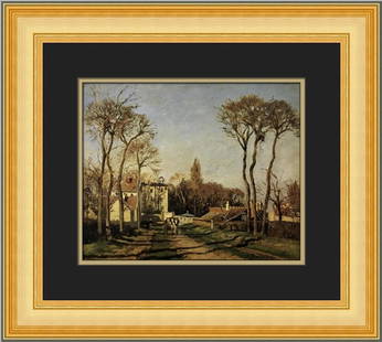 Camille Pissarro Entree Des Voisins Custom Framed Print 16x19: Camille Pissarro Entree Des Voisins Custom Framed Print 16x19 This exquisite print titled 'Entree Des Voisins' by Camille Pissarro showcases the artist's renowned Impressionist style. Custom framed, t