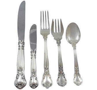 Gorham Chantilly Sterling Silver 40-Piece Flatware Set with Storage Chest: Gorham Chantilly Sterling Silver 40-Piece Flatware Set with Storage Chest Experience the timeless elegance of the Chantilly flatware set by Gorham, crafted from high-quality sterling silver. This exqu
