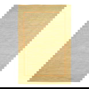 Handmade Turkish Kilim Wool Rug 6'2" x 9'4" Beige Green Design: Handmade Turkish Kilim Wool Rug 6'2" x 9'4" Beige Green Design Transform your space with this stunning 2010s Modern Flatweave Kilim Wool Rug, meticulously handmade in Turkey. Featuring a sophisticated