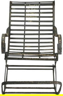 Zentique Ebony Iron Rocking Chair 37H 22W 52D Indoor Outdoor: Zentique Ebony Iron Rocking Chair 37H 22W 52D Indoor Outdoor Experience comfort and style with this elegant Ebony Iron Rocking Chair, designed for both indoor and outdoor use. Crafted from durable bra