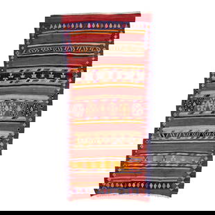 Vintage Turkish Kilim Handmade Wool Rug 4'9" x 10'1" Multicolor Tribal Design: Vintage Turkish Kilim Handmade Wool Rug 4'9" x 10'1" Multicolor Tribal Design Discover this exquisite vintage Turkish Kilim rug, meticulously hand-knotted from high-quality wool. Featuring a vibrant r