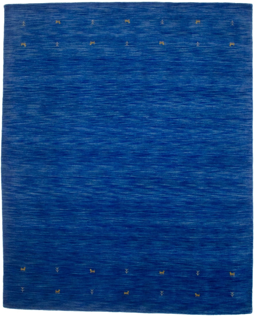 Hand-Loomed Blue Wool Area Rug 8'0 x 10'0 Modern Design: Hand-Loomed Blue Wool Area Rug 8'0 x 10'0 Modern Design Enhance your living space with this exquisite hand-loomed modern Oriental rug, featuring a solid blue design that complements various decor styl