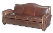 Custom Victorian Style Oxblood Leather Sofa Handcrafted in USA