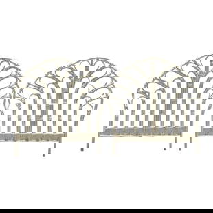 Coastal Vintage Rattan Twin Headboards Pair Off-White: Coastal Vintage Rattan Twin Headboards Pair Off-White The Vintage Coastal Bent Rattan Twin Headboards bring a touch of seaside charm to your bedroom. Crafted from bent rattan, these headboards feature