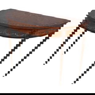 Jonathan Charles Inlaid Wood Console Table 49.5 x 23.5 x 34: Jonathan Charles Inlaid Wood Console Table 49.5 x 23.5 x 34 This exquisite console table showcases fine craftsmanship with intricate carved details and high-quality construction. The beautiful inlay w