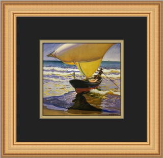 A.G. Rider Spanish Fishing Boat Custom Framed Print 12 x 12 Art: A.G. Rider Spanish Fishing Boat Custom Framed Print 12 x 12 Art Presenting a stunning custom framed print titled "Spanish Fishing Boat" by artist A.G. Rider. This contemporary art piece, created in 20