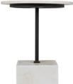 Noir Rodin Side Table Matte Black and White 22H 20W 20D: Noir Rodin Side Table Matte Black and White 22H 20W 20D Elevate your living space with the Sophisticated Rodin Side Table. This modern piece features a striking matte black and white finish, crafted f