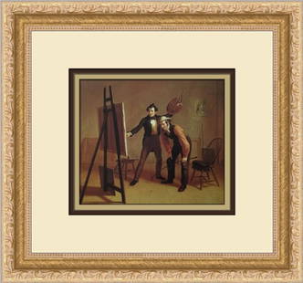 William S Mount The Painter's Triumph Custom Framed Art Print 12x12: William S Mount The Painter's Triumph Custom Framed Art Print 12x12 This exquisite custom framed print titled "The Painter's Triumph" by artist William S Mount captures the essence of art in a stunnin