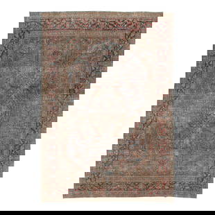 1910s Antique Persian Tabriz Wool Rug Blue Floral Medallion 8'1 x 11'8: 1910s Antique Persian Tabriz Wool Rug Blue Floral Medallion 8'1 x 11'8 Discover the exquisite craftsmanship of this 1910s antique Persian Tabriz rug. It features a captivating blue field adorned with