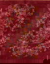 Vintage Chinese Art Deco Wool Rug Red Floral Design 8'11 x 11'5