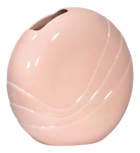 Oversized Haeger Pink Ceramic Disk Vase 19.5" Modern 1980s: Oversized Haeger Pink Ceramic Disk Vase 19.5" Modern 1980s Incredible over scale Hollywood Regency, Post Modern ceramic disk vase by Haeger pottery circa 1980's. The vase features a wave like