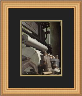 Douglas Crockwell Paper Workers Custom Framed Art Print 1987: Douglas Crockwell Paper Workers Custom Framed Art Print 1987 This custom framed print titled 'Paper Workers' by artist Douglas Crockwell captures the essence of realism with its engaging subject