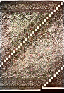 Handcrafted 10' x 13' Semi Antique Persian Tabriz Rug: Handcrafted 10' x 13' Semi Antique Persian Tabriz Rug Introducing the 10' x 13' Semi Antique Persian Tabriz Rug, handcrafted by talented Persian artisans. With traditional Persian designs woven throug