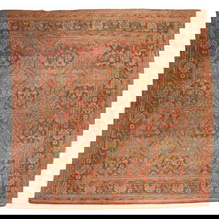 Zabihi Collection 12'8 x 16'5 Antique Oushak Rug Wool Hand-Woven Turkey: Zabihi Collection 12'8 x 16'5 Antique Oushak Rug Wool Hand-Woven Turkey Introducing the Zabihi Collection Oversize Antique Oushak Rug, a stunning piece that exemplifies early 20th-century craftsmanshi