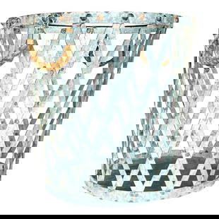 Vintage Boho Aluminum Trellis Wastebasket Silver Decorative Basket: Vintage Boho Aluminum Trellis Wastebasket Silver Decorative Basket Add a touch of vintage Boho charm to your space with this aluminum trellis wastebasket. Designed with an intricate openwork pattern,