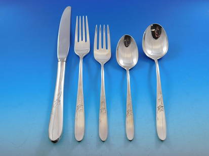 Reed & Barton Autumn Leaves Sterling Silver Flatware Set 65 pcs Service for 12: Reed & Barton Autumn Leaves Sterling Silver Flatware Set 65 pcs Service for 12 This stunning 65-piece sterling silver flatware set features the elegant Autumn Leaves pattern by Reed & Barton, designed
