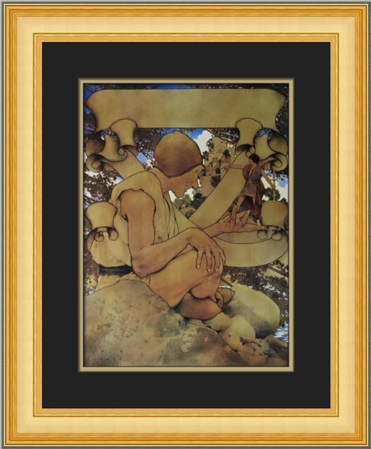 Maxfield Parrish Collier's Magazine July 30 1910 Custom Framed Print 20 x 18: Maxfield Parrish Collier's Magazine July 30 1910 Custom Framed Print 20 x 18 This exquisite custom framed print features the iconic Collier's Magazine cover for July 30, 1910, created by renowned arti
