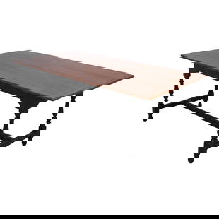 Eldred Wheeler Cherry Wood Dining Table with Black Base 72 x 36: Eldred Wheeler Cherry Wood Dining Table with Black Base 72 x 36 This stunning Eldred Wheeler Cherry Top Dining Room Farm Table showcases a beautiful black finish base paired with a rich cherry wood to