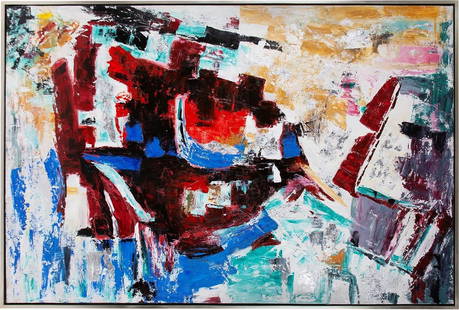 Howard Elliott 73.5 x 49.5 Abstract Art New York City Spirit: Howard Elliott 73.5 x 49.5 Abstract Art New York City Spirit This stunning abstract art piece embodies the vibrant spirit of New York City. Hand-finished and designed for vertical display, it features