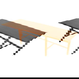 Dunbar Wormley Trapezoid Coffee Table Brown Wood 60 x 22 x 18.5: Dunbar Wormley Trapezoid Coffee Table Brown Wood 60 x 22 x 18.5 This original Dunbar trapezoid coffee table features a beautiful brown wood finish. Its unique design makes it a standout piece for any