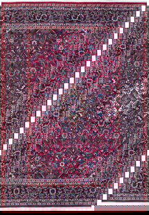 6.3 x 10 Red Semi-Antique Persian Kashan Handmade Wool Rug: 6.3 x 10 Red Semi-Antique Persian Kashan Handmade Wool Rug Introducing the 6' x 10' Red Semi-Antique Persian Kashan Rug, a masterpiece of traditional craftsmanship and timeless design. This exquisite
