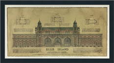 Ellis Island Custom Framed Print 16" x 28" Modernism Art Reproduction