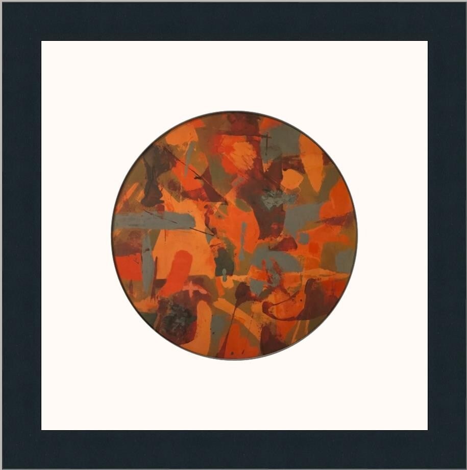 James Brooks Abstract Expressionism Print 13 in. Framed 2004: James Brooks Abstract Expressionism Print 13 in. Framed 2004 This striking piece is an untitled print by the renowned artist James Brooks, showcasing the vibrant and dynamic style of Abstract Expressi