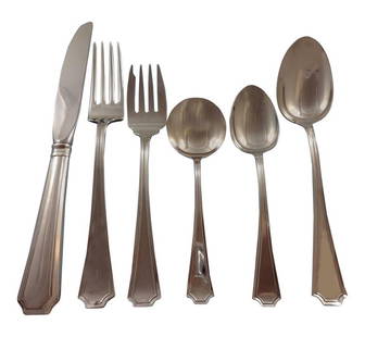 Gorham Fairfax Sterling Silver Flatware Set 63 Pieces for 8 Service: Gorham Fairfax Sterling Silver Flatware Set 63 Pieces for 8 Service Introducing the Fairfax by Gorham Sterling Silver Flatware Set, featuring 63 pieces designed for 8 service. This elegant set, compos