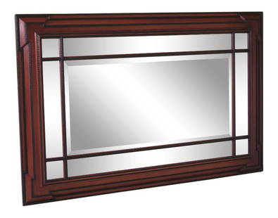 Vintage 1990s Mahogany Mirror 54 x 84 Beveled Glass: Vintage 1990s Mahogany Mirror 54 x 84 Beveled Glass This is a large multi-panel beveled glass mahogany mirror. The piece is about 20 years old. Nice Carved Details High Quality Construction Custom mad