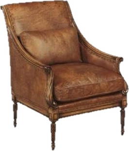 Chestnut Leather Accent Chair USA Handcrafted 39H 28.5W 32.5D: Chestnut Leather Accent Chair USA Handcrafted 39H 28.5W 32.5D Introducing the Elegant Chestnut Leather Chair, a stunning accent piece that embodies traditional English style with modern craftsmanship.