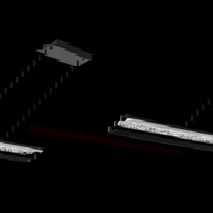 Sleek LED Island Light with Chrome Finish: Sleek LED Island Light with Chrome Finish This modern LED island light features a sleek chrome finish, complemented by Firenze clear crystal accents. Designed to enhance any indoor space, it boasts a