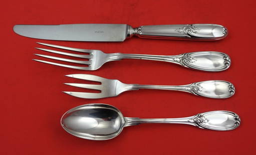 Buccellati Saya Vintage Sterling Silver 4-Piece Place Setting: Buccellati Saya Vintage Sterling Silver 4-Piece Place Setting Elevate your dining experience with this stunning vintage 4-piece place setting in the Saya pattern by Buccellati. Crafted from high-quali