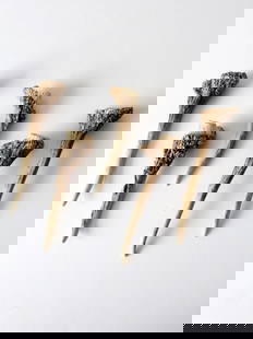 Vintage Collection of 5 Unique Deer Antler Points: Vintage Collection of 5 Unique Deer Antler Points Explore this remarkable collection of five vintage deer antler points, showcasing beautiful natural textures and tones. Each piece reflects its unique