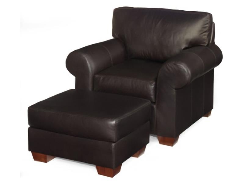 Hand-Crafted Transitional Ebony Leather Chair USA 37.5H 44W 39D: Hand-Crafted Transitional Ebony Leather Chair USA 37.5H 44W 39D This Traditional Ebony Leather Chair combines elegance with comfort, hand-crafted in the USA. Designed in a transitional style, this cha