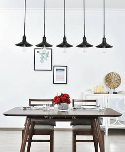 Etude 49 Inch Black Pendant Chandelier 5 Light Indoor Lighting Fixture: Etude 49 Inch Black Pendant Chandelier 5 Light Indoor Lighting Fixture Illuminate your space with the Etude 49-inch Black Pendant Chandelier, featuring five downward-facing lights that create a warm