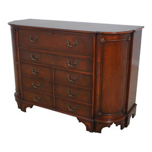 Yorkshire House Mahogany Desk Credenza with Leather Writing Surface 59w x 23.5d x 40.5h