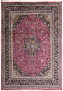 Persian Handmade Wool Kashan Rug 9.7 x 12.9 Rose Berry Red