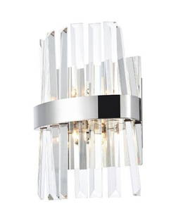 Serephina 2-Light Chrome Modern Wall Sconce with Crystal Accents: Serephina 2-Light Chrome Modern Wall Sconce with Crystal Accents Enhance your living spaces with this stunning modern wall sconce from the Serephina collection. Featuring a sleek chrome finish and cle