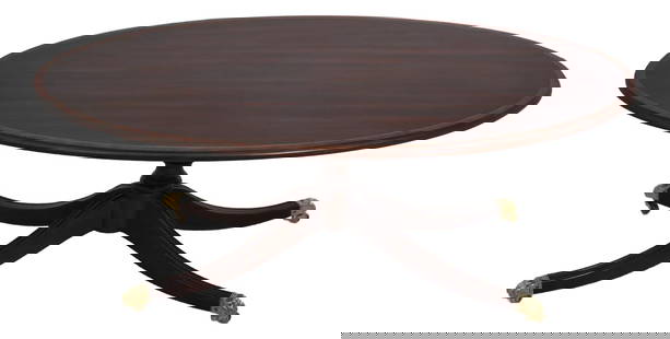 Henkel Harris 1996 Elliptical Mahogany Coffee Table 48 x 28 x 18.5: Henkel Harris 1996 Elliptical Mahogany Coffee Table 48 x 28 x 18.5 This exquisite elliptical coffee cocktail table, crafted by Henkel Harris in circa 1996, showcases a rich mahogany finish with elegan