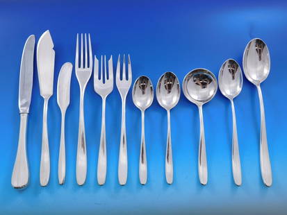 Buccellati Winterset Sterling Silver Flatware Set 103 Pieces Italian Craftsmanship: Buccellati Winterset Sterling Silver Flatware Set 103 Pieces Italian Craftsmanship Experience the exquisite craftsmanship of the Buccellati Winterset Sterling Silver Flatware Service Set, comprising 1