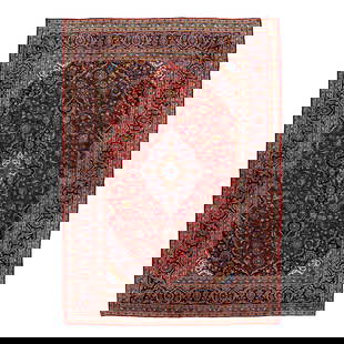 Vintage Persian Kashan Wool Rug 8'5" x 11'8" Red Medallion Design: Vintage Persian Kashan Wool Rug 8'5" x 11'8" Red Medallion Design Discover the elegance of this vintage Persian Kashan hand-knotted wool rug, featuring a striking red field adorned with intricate blue