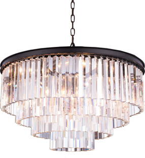 Elegant Lighting Sydney Mocha Brown Crystal Pendant Lamp 23.5H 32W 32D: Elegant Lighting Sydney Mocha Brown Crystal Pendant Lamp 23.5H 32W 32D Illuminate your space with this elegant mocha brown crystal pendant light, designed in a vintage Victorian style. Featuring a