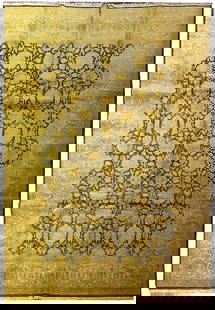 Handcrafted 10' x 14' Black and Gold Jaipur Area Rug: Handcrafted 10' x 14' Black and Gold Jaipur Area Rug Discover the exquisite 10' x 14' Black and Gold Fine Quality Jaipur Rug, a perfect blend of opulence and elegance. Handcrafted with meticulous