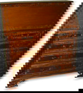 Georgian Style Mahogany Desk with Banded Inlay and Drop-Front: Georgian Style Mahogany Desk with Banded Inlay and Drop-Front Discover the elegance of this Georgian Style Desk, designed to bring timeless appeal to any workspace. Crafted in a traditional mahogany f