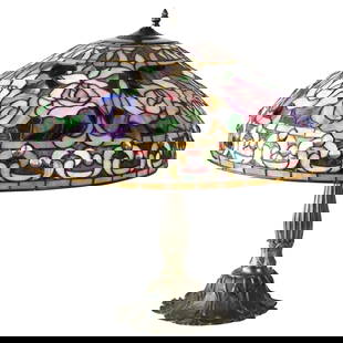 Arts and Crafts Leaded Stained Glass Table Lamp 22 Inch Vintage: Arts and Crafts Leaded Stained Glass Table Lamp 22 Inch Vintage Illuminate your space with this exquisite Arts & Crafts Leaded Stained Glass Table Lamp. Standing at a height of 22 inches, this lamp sh