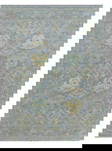 10.2 x 14 Oushak Handmade Rug Slate Blue Gray Wool Geometric Design: 10.2 x 14 Oushak Handmade Rug Slate Blue Gray Wool Geometric Design Enhance your living space with this exquisite 10.2' x 14.0' slate blue-gray Oushak handmade rug. This stunning area rug is meticulou