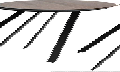 Modern Ladera Dining Table Smoked Walnut Black Metal 30H x 63W x 63D: Modern Ladera Dining Table Smoked Walnut Black Metal 30H x 63W x 63D Introducing the Modern Ladera Table, a stylish addition to your dining area. This table features a stunning smoked walnut top paire