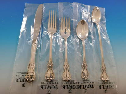 Towle Old Master Sterling Silver Flatware Set for 8 - 45 Pieces New: Towle Old Master Sterling Silver Flatware Set for 8 - 45 Pieces New Introducing the exquisite Old Master Sterling Silver Flatware Set by Towle, designed for a service of 8. This elegant 45-piece set i