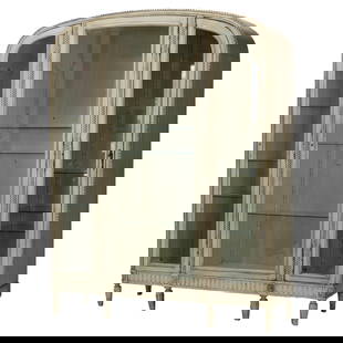 Elegant French Provincial Louis XVI Style 3-Door China Cabinet C1920: Elegant French Provincial Louis XVI Style 3-Door China Cabinet C1920 This exquisite French Provincial Louis XVI style china cabinet, crafted circa 1920, epitomizes elegance and sophistication. Featuri