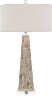 John-Richard Grey Mica Table Lamp Transitional Style 33.5 inches: John-Richard Grey Mica Table Lamp Transitional Style 33.5 inches Illuminate your space with the Iconic Grey Mica Table Lamp by John-Richard, featuring a sleek transitional style. This striking lamp st
